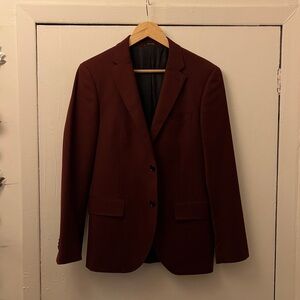 Club Monaco Burgundy Wool Blazer